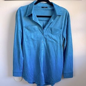 VICI FAUX SUEDE BUTTON DOWN